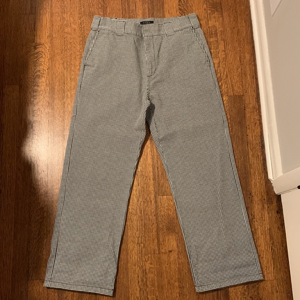 Obey Houndstooth Print Straight Leg Trouser Pants